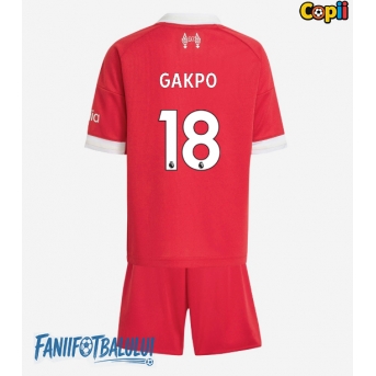 Liverpool Cody Gakpo #18 Echipament de Fotbal Replică 2025-26 Copii Acasa (+ Șorturi)
